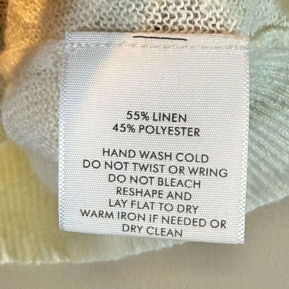 White + Warren Ivory Short Sleeve Button Up Front Tie Cardigan Women's Small - Picture 6 of 10